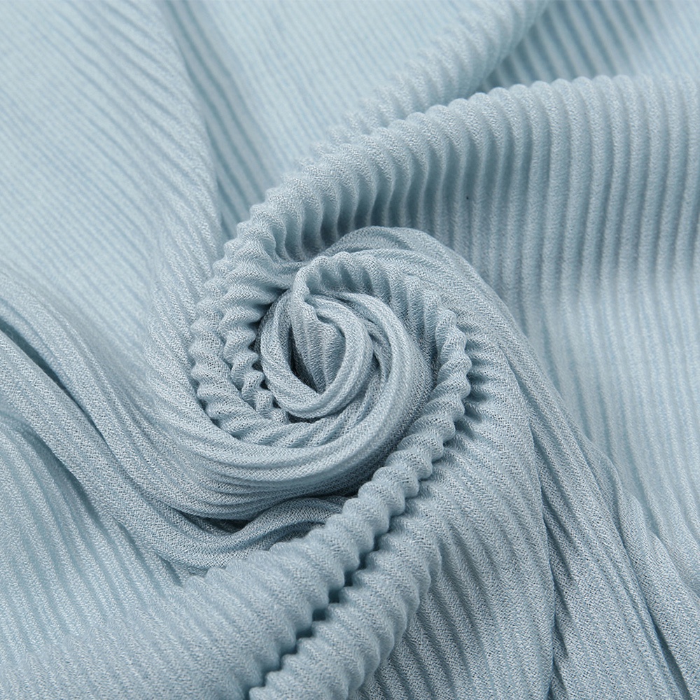 Khăn Choàng cotton Dài Mềm Mại Màu Trơn Xếp Ly Kiểu Đạo Hồi 160 * 66cm