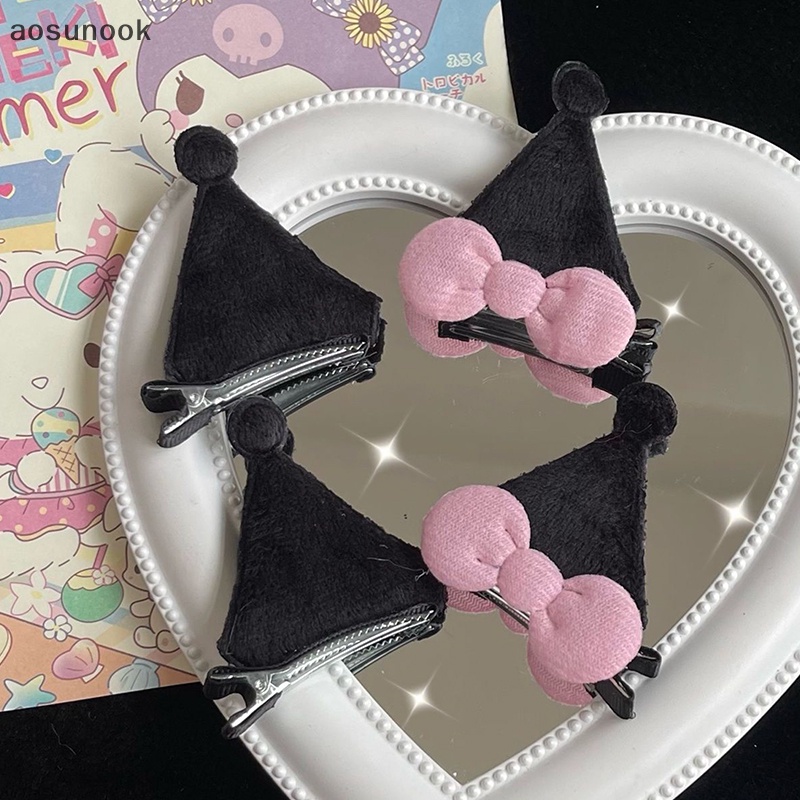 Aosunook Set 2 Kẹp Tóc Hình Tai Thỏ kuromi Dễ Thương Cho Bé Gái