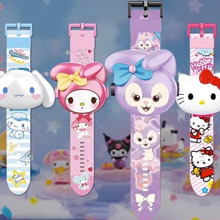 Sanrio Đồng Hồ Điện Tử Chiếu Tia Điện Tử 24 Inch Hình hello kitty Kuromi my melody Cho Bé