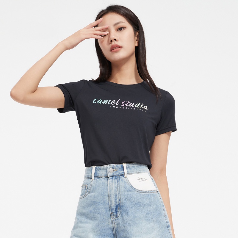 CAMEL SPORTS Áo Thun Thể Thao Ngắn Tay Thấm Hút Mồ Hôi Chất Lượng Dành Cho Nữ