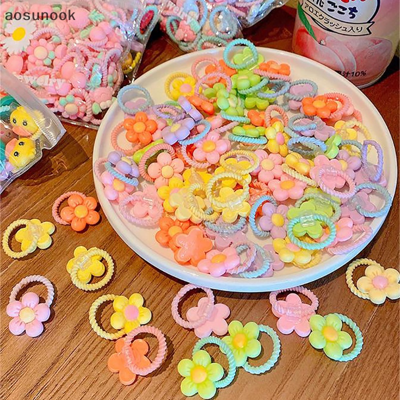 Aosunook Set 20 Dây Buộc Tóc Cao Su Co Giãn Dễ Thương Cho Bé Gái