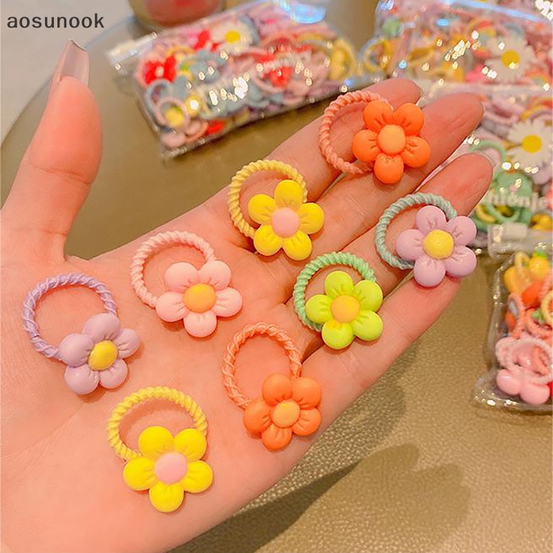 Aosunook Set 20 Dây Buộc Tóc Cao Su Co Giãn Dễ Thương Cho Bé Gái