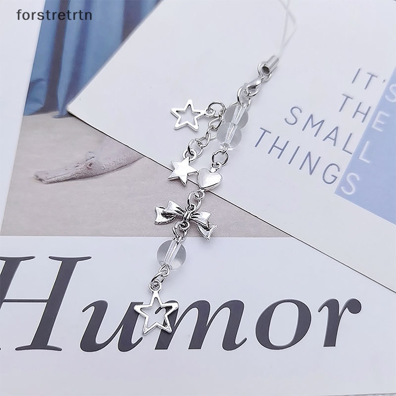 Forstretn Móc Điện Thoại Bằng Kim Loại Hình Ngôi Sao Năm Cánh Đính Đá Ngọt Ngào