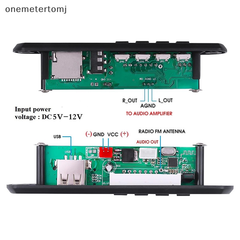 Onemetertomj Bộ Khuếch Đại Âm Thanh bluetooth 5.0 mp3 fm usb Mô-Đun aux 3.5 mm Cho Xe Hơi