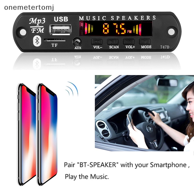 Onemetertomj Bộ Khuếch Đại Âm Thanh bluetooth 5.0 mp3 fm usb Mô-Đun aux 3.5 mm Cho Xe Hơi