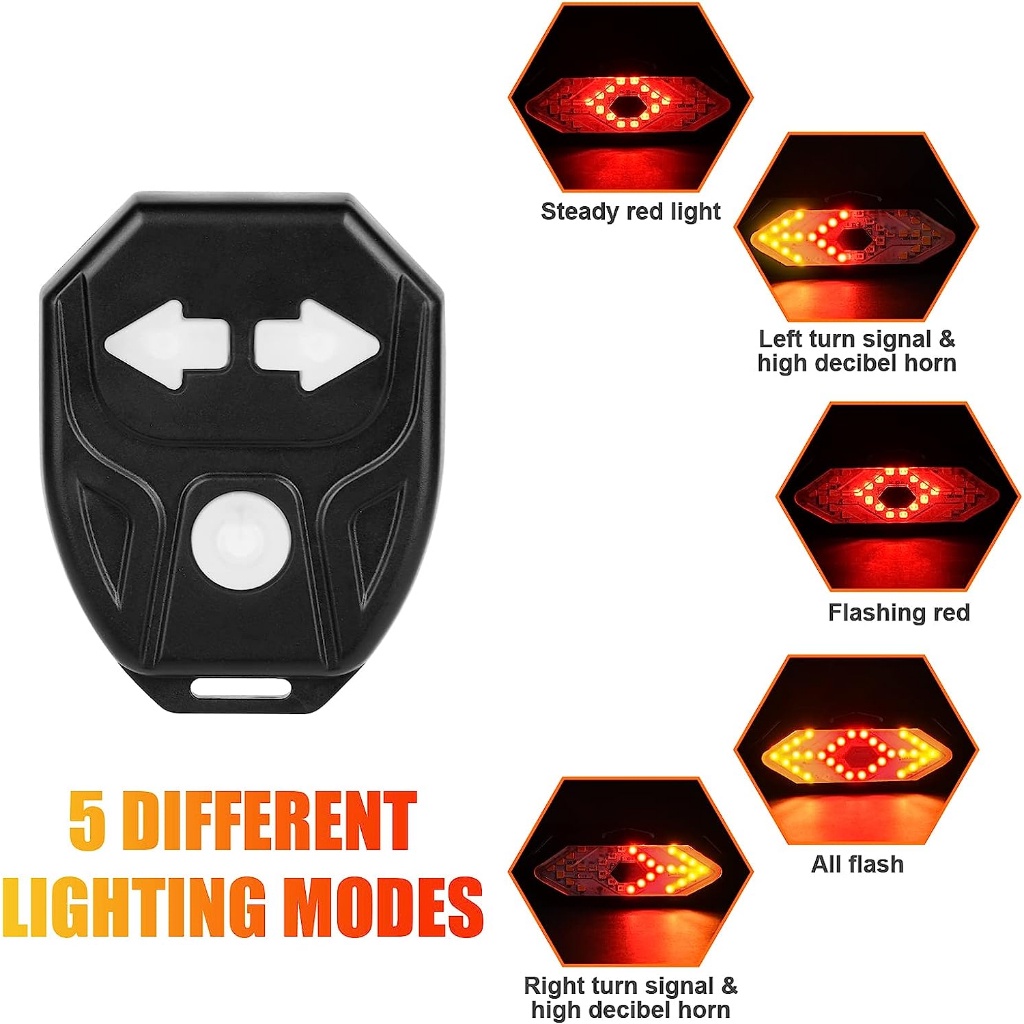 ESLNF 5 Chế Độ Sáng Đèn Hậu Xi Nhan Xe Đạp Đèn Led Xe Đạp Không Dây Pin Sạc Đèn Hậu Xe Đạp