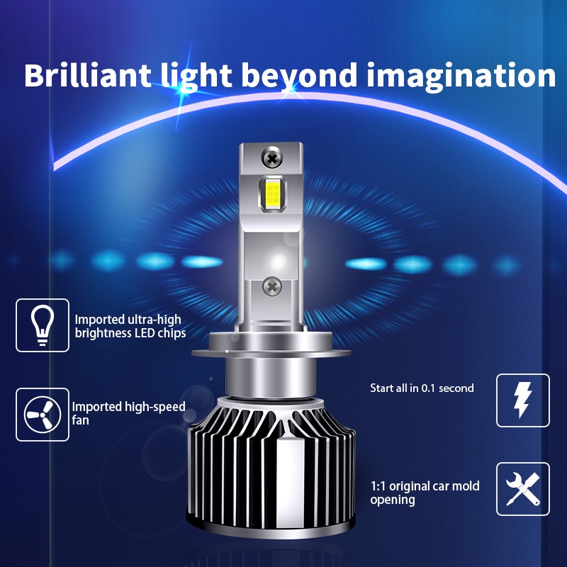 Bộ 2 Đèn Pha led 6000k Siêu Sáng h1 / h4 / h7 / h11 / 9005 / 9006 50w 10000lm Không Thấm Nước ip68