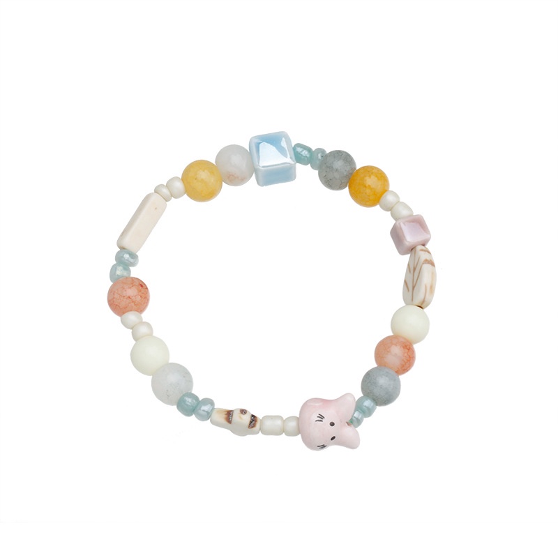 Vòng Tay Chuỗi Hạt Co Giãn Mặt Hình Thánh Giá Nhiều Màu Dễ Thương Cho Cặp Đôi