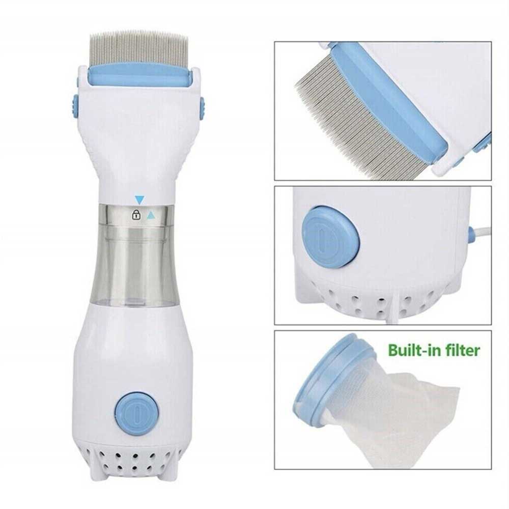 Electric Vacuum Flea Filter Remover Treatment Head Lice Nit Comb Brush Pet Dog