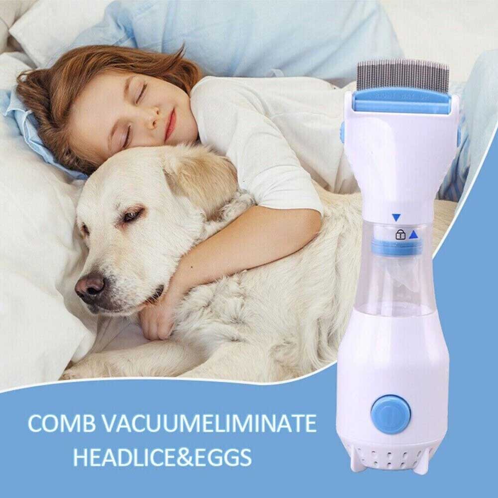 Electric Vacuum Flea Filter Remover Treatment Head Lice Nit Comb Brush Pet Dog