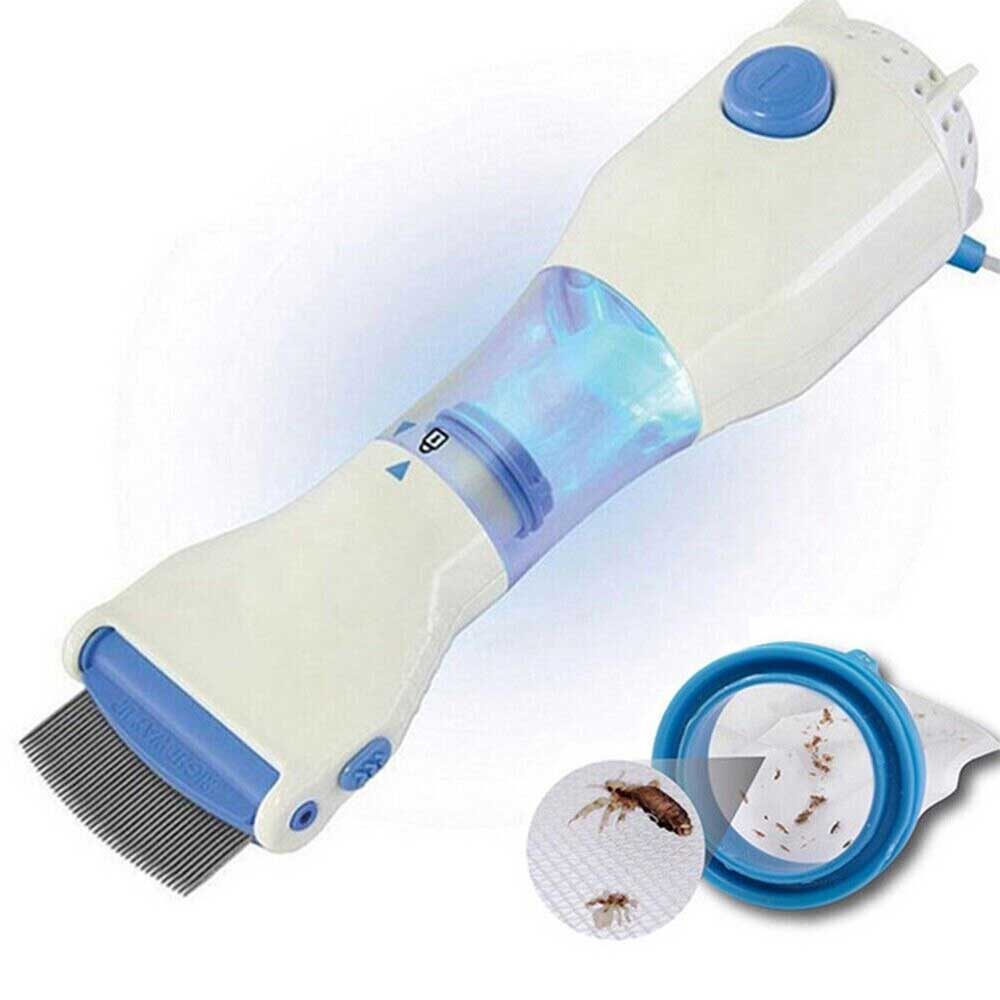 Electric Vacuum Flea Filter Remover Treatment Head Lice Nit Comb Brush Pet Dog