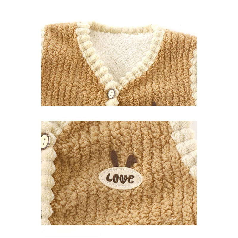 Áo Khoác cardigan Không Tay 80-130cm Bằng Lông Cừu Dày Dặn Giữ Ấm Thoải Mái Phong Cách Hàn Quốc Cho Bé Trai Bé Gái Hàng Có Sẵn Giao Hàng Nhanh Chóng