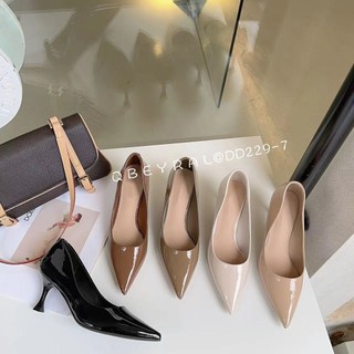 Giày cao gót 5 phân mũi nhọn,da bóng cao cấp thời trang công sở phối gót nhọn CGN07 ANN_Official