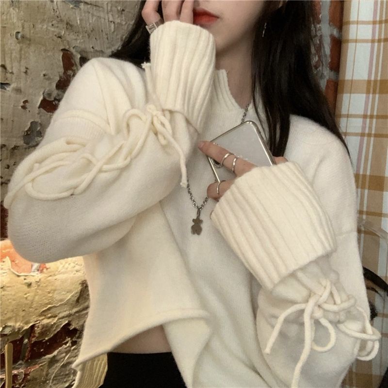 Mới Áo sweater Dệt Kim Form Rộng Phong Cách Hàn Quốc Cho Nữ