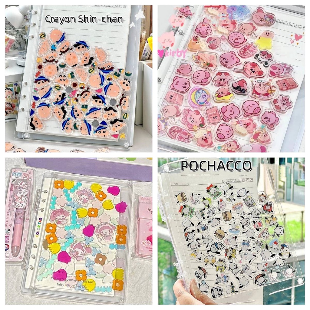 Pochacco Sổ Tay a5 a7 acrylic Trong Suốt Họa Tiết Giai Điệu shin-chan diy