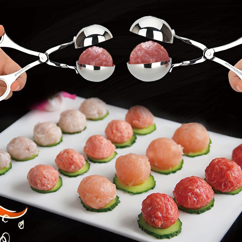 Dụng Cụ Làm Thịt Viên Bằng Thép Không Gỉ Làm Gạo Thịt Cá Tự Làm Kẹp Thịt Viên Nhồi Bông, Khuôn Thịt Viên-MCKES