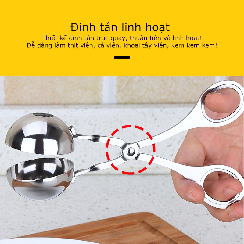 Dụng Cụ Làm Thịt Viên Bằng Thép Không Gỉ Làm Gạo Thịt Cá Tự Làm Kẹp Thịt Viên Nhồi Bông, Khuôn Thịt Viên-MCKES