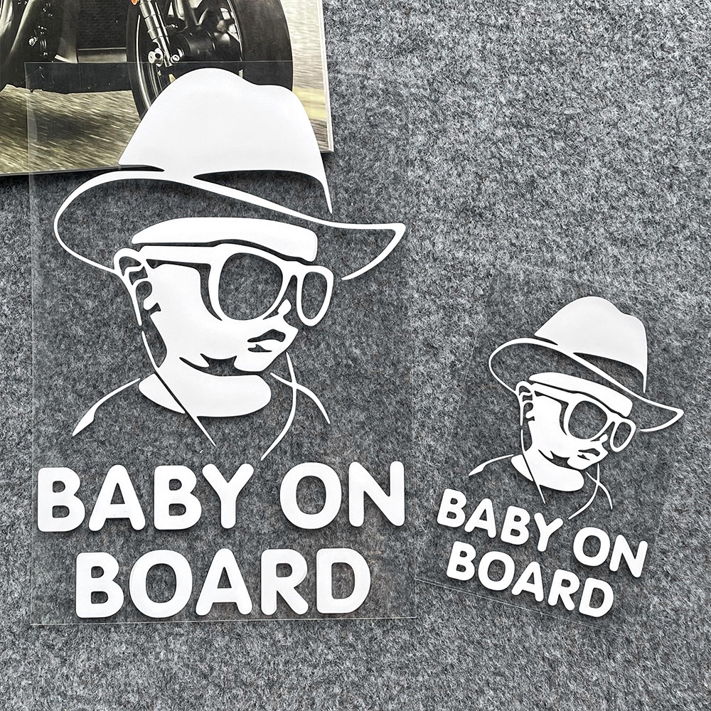Nhãn Dán Trang Trí Kính Chắn Gió Xe Hơi In Chữ baby on board