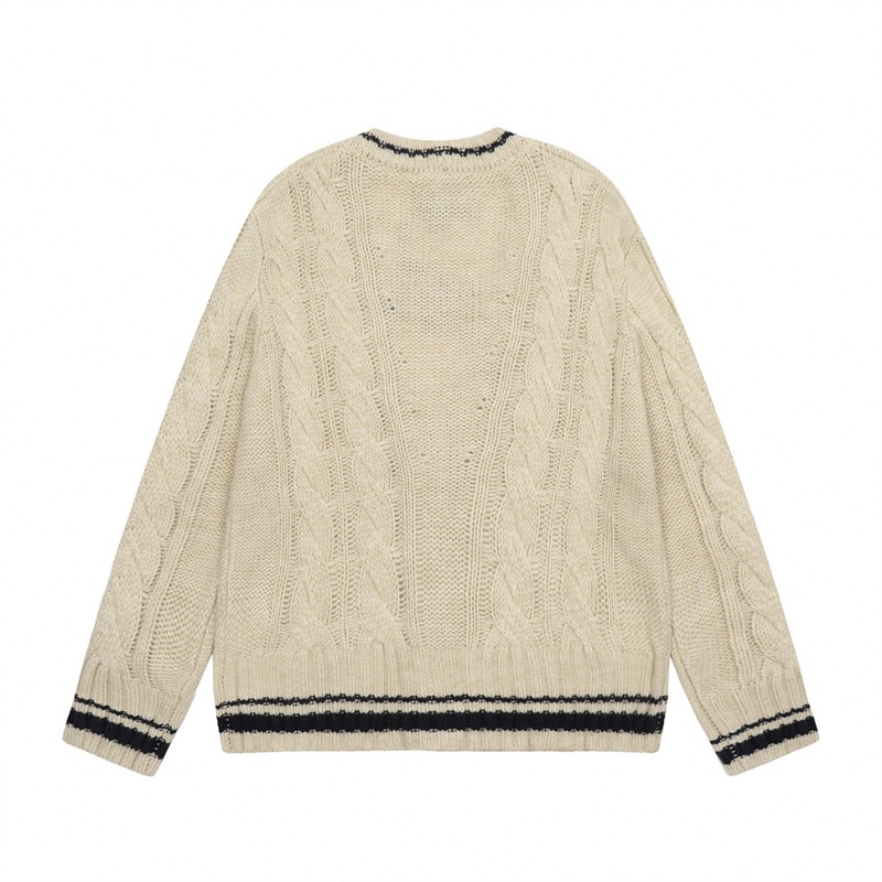 Áo cardigan Dệt Kim Tay Dài In Hình Mặt Cười chessboard Mặt Cười Thời Trang Đường Phố unisex