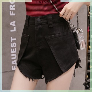 Quần short denim ống rộng lưng cao size lớn thời trang mùa hè cho nữ