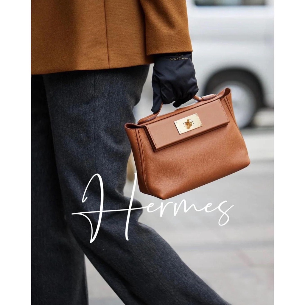 Túi Đeo Chéo Da Bò Thật 2424 weima mini Có Khóa Hai Dây Đeo Một Bên Vai kelly Cho Nữ