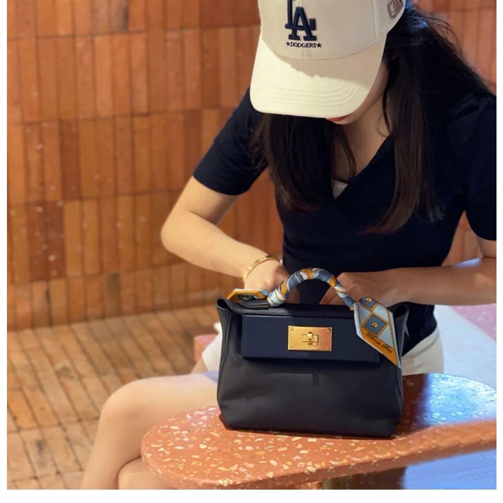 Túi Đeo Chéo Da Bò Thật 2424 weima mini Có Khóa Hai Dây Đeo Một Bên Vai kelly Cho Nữ