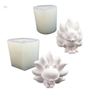 Vonl Khuôn silicone Làm Đế Nến epoxy resin diy Hình Chín Đuôi Cáo Dễ Dàng clea