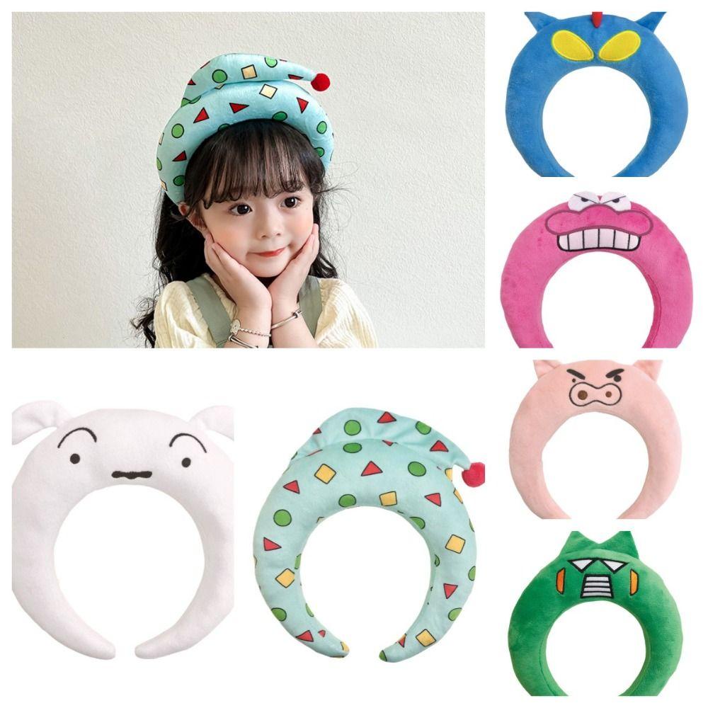 Daron1 Băng Đô Cài Tóc Vải Lông Họa Tiết Hoạt Hình Cậu Bé Bút Chì Ba Chiều Phong Cách Hàn Quốc