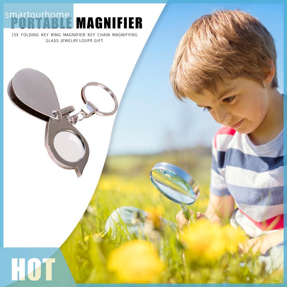 Móc Khóa Kính Lúp Phóng Đại 15 Lần