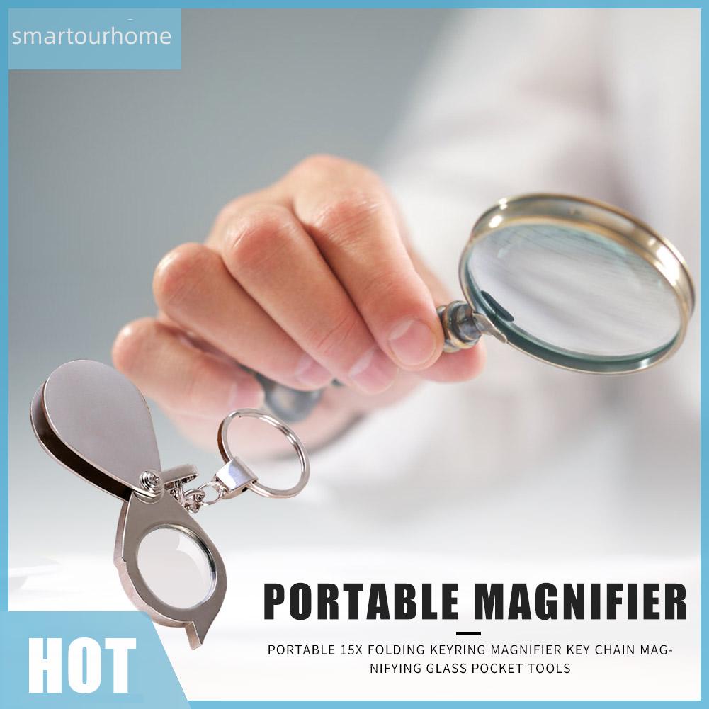 Móc Khóa Kính Lúp Phóng Đại 15 Lần
