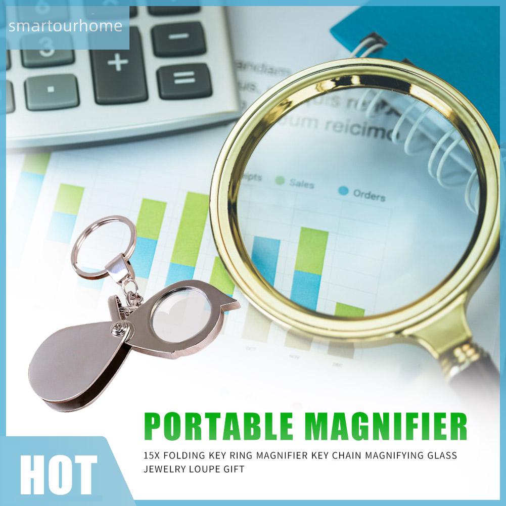 Móc Khóa Kính Lúp Phóng Đại 15 Lần