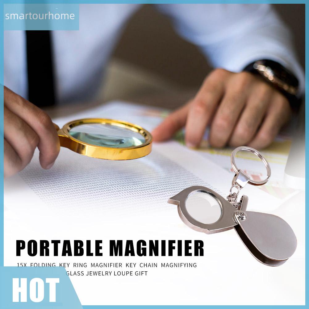 Móc Khóa Kính Lúp Phóng Đại 15 Lần