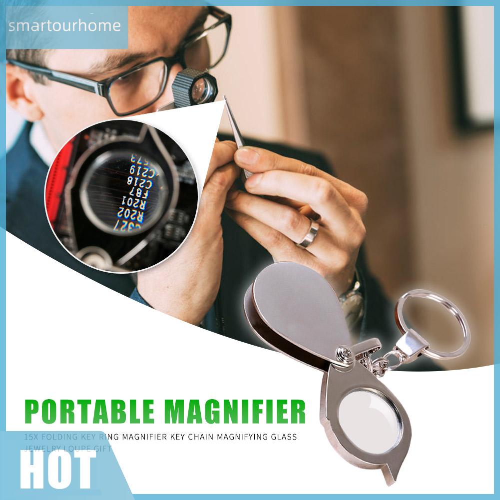Móc Khóa Kính Lúp Phóng Đại 15 Lần