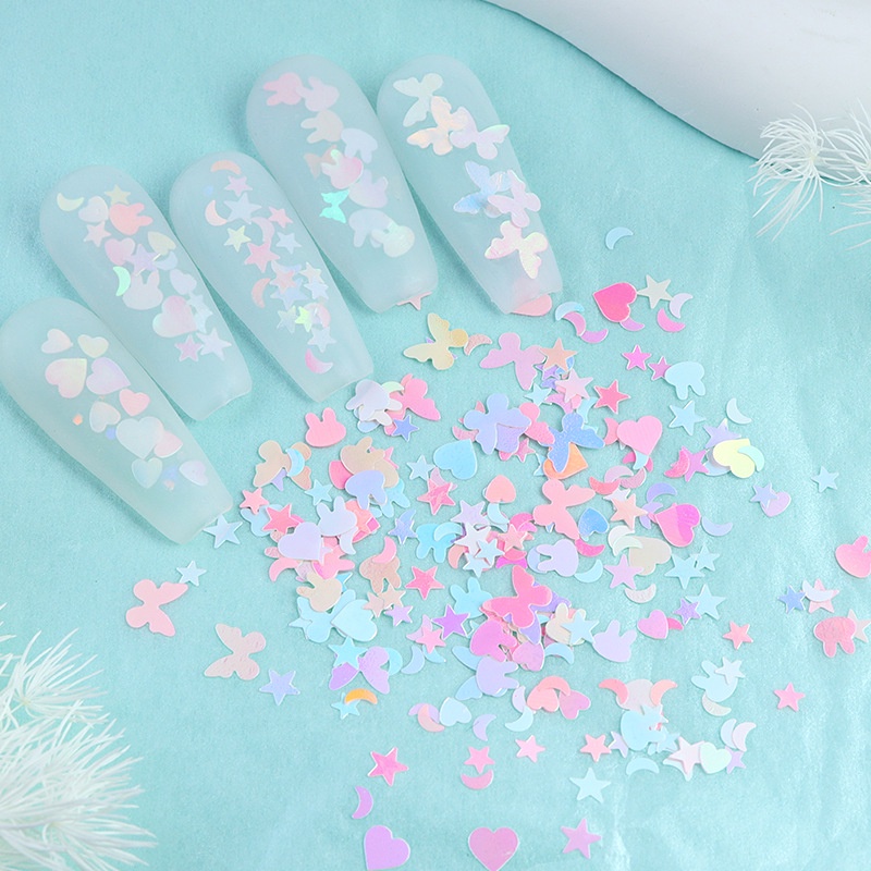 Khay Hoạt Hình Bướm & Thỏ Đủ Màu Pastel Trang Trí Móng Tay