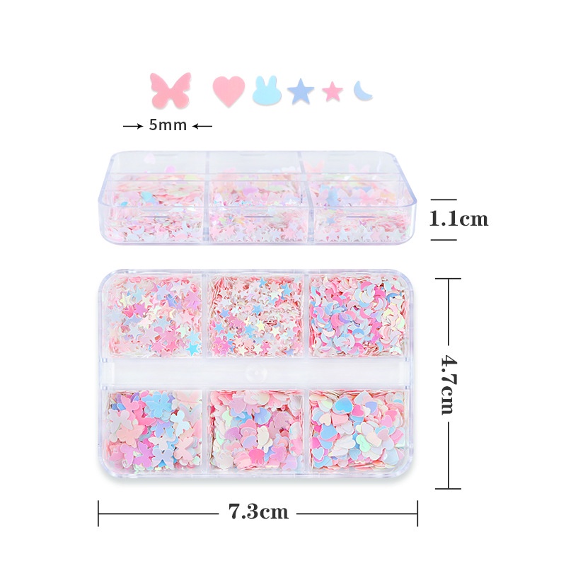 Khay Hoạt Hình Bướm & Thỏ Đủ Màu Pastel Trang Trí Móng Tay