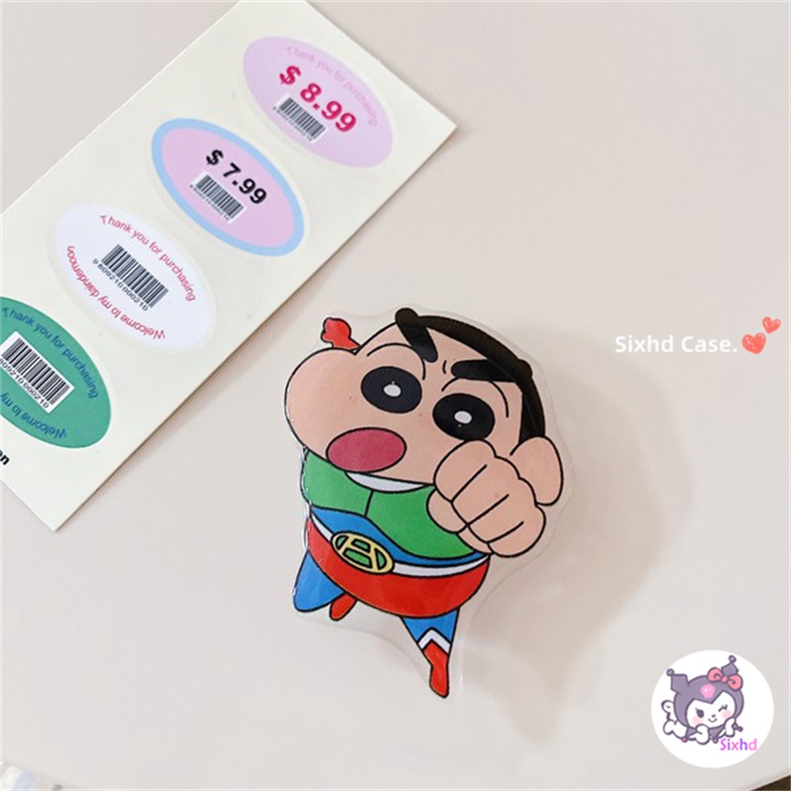 Dễ Thương Ốp Điện Thoại Họa Tiết Hoạt Hình Cậu Bé Bút Chì shin-chan Kèm Giá Đỡ Cho iphone