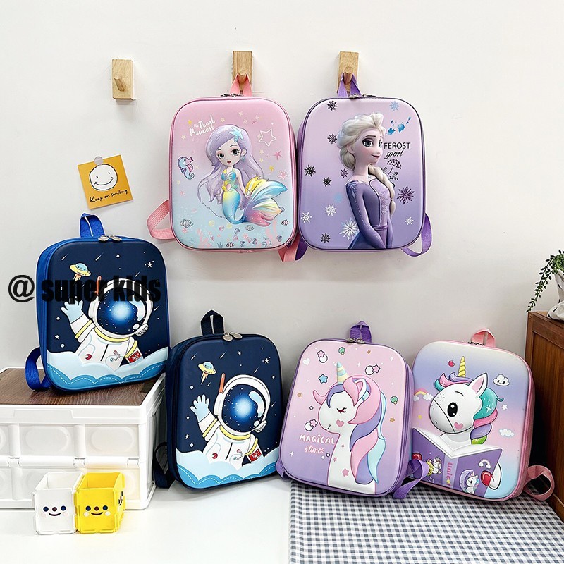 SUPER KIDS Balo Siêu Nhẹ Họa Tiết Phi Hành Gia Hoạt Hình Dành Cho Trẻ Mẫu Giáo