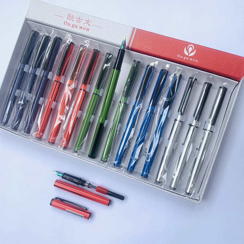Bút máy Owen 819 ngòi lá tre caligraphy sắc cầu vồng siêu đẹp