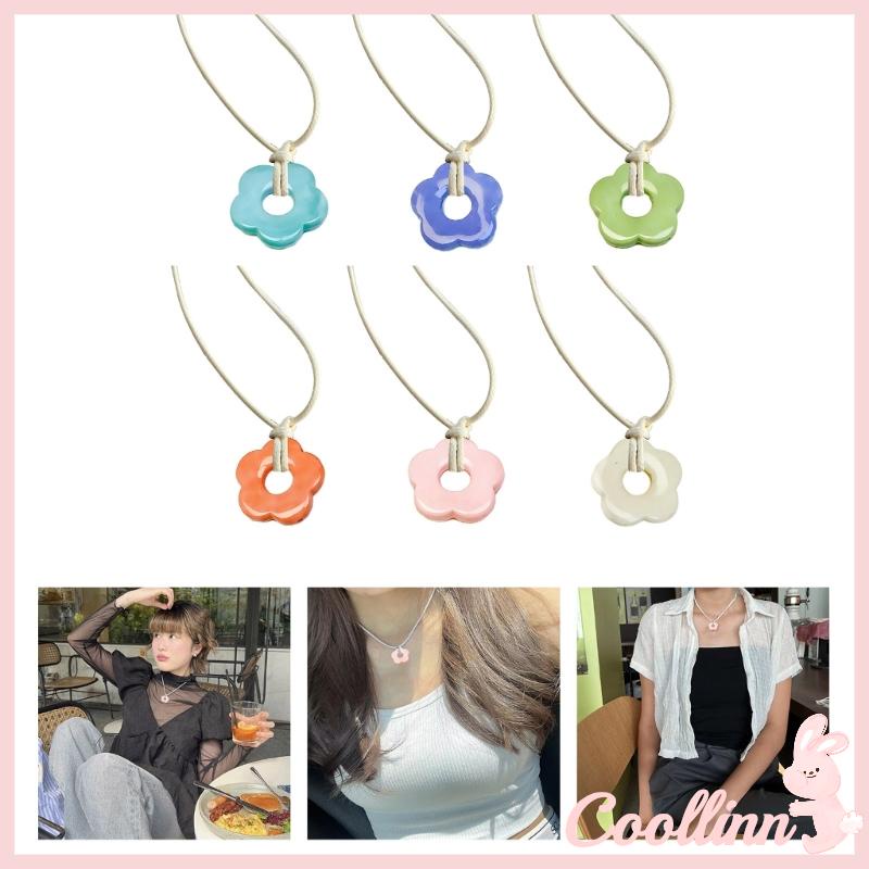 Coo Vòng Cổ choker Bằng acrylic Mặt Hoa Đơn Giản Thời Trang y2k