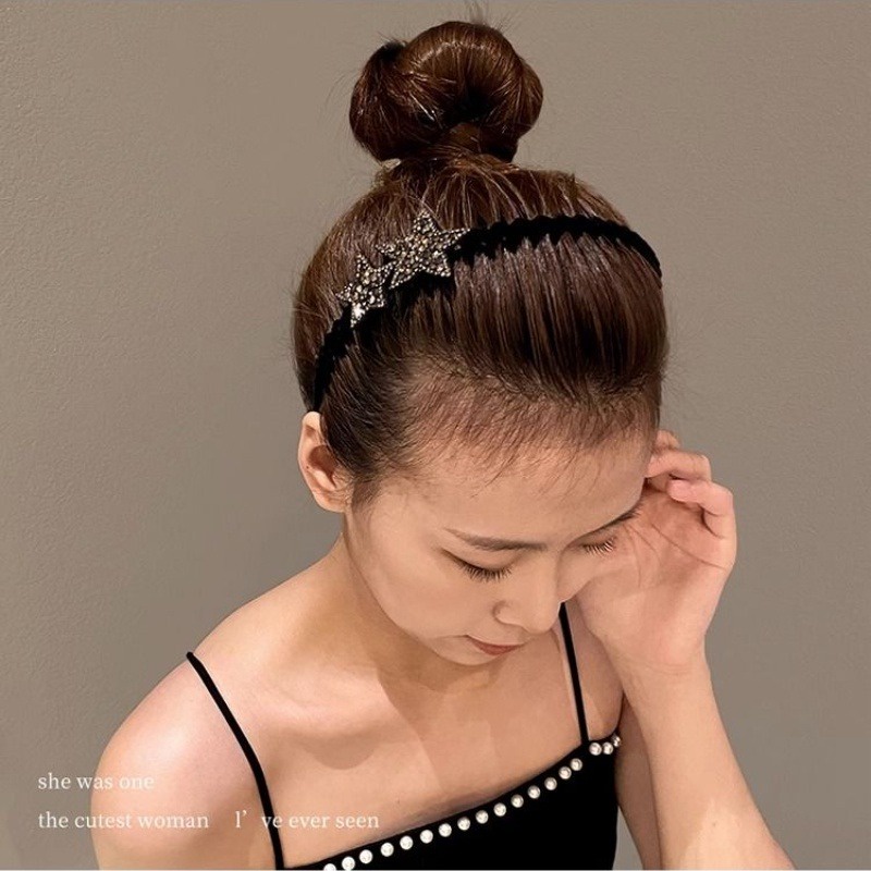 Băng Đô Cài Tóc Chống Trượt Hình Ngôi Sao Lấp Lánh Đơn Giản Phong Cách Hàn Quốc