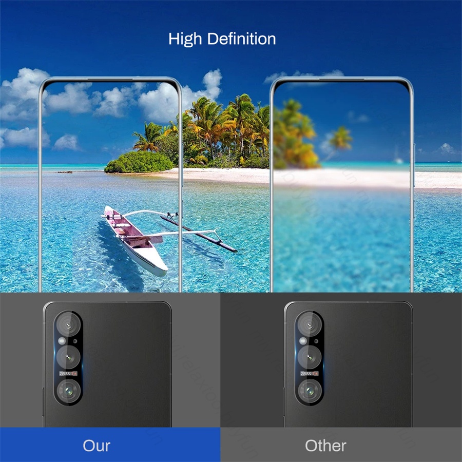 Set 1-3 Kính Cường Lực 3d Chống Dấu Vân Tay Bảo Vệ camera sony xperia 1 v