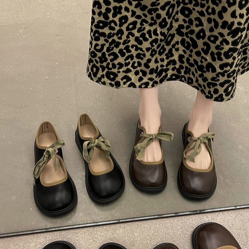 Giày Da Thắt Nơ Xinh Xắn Hợp Thời Trang Cho Nữ size 35-42