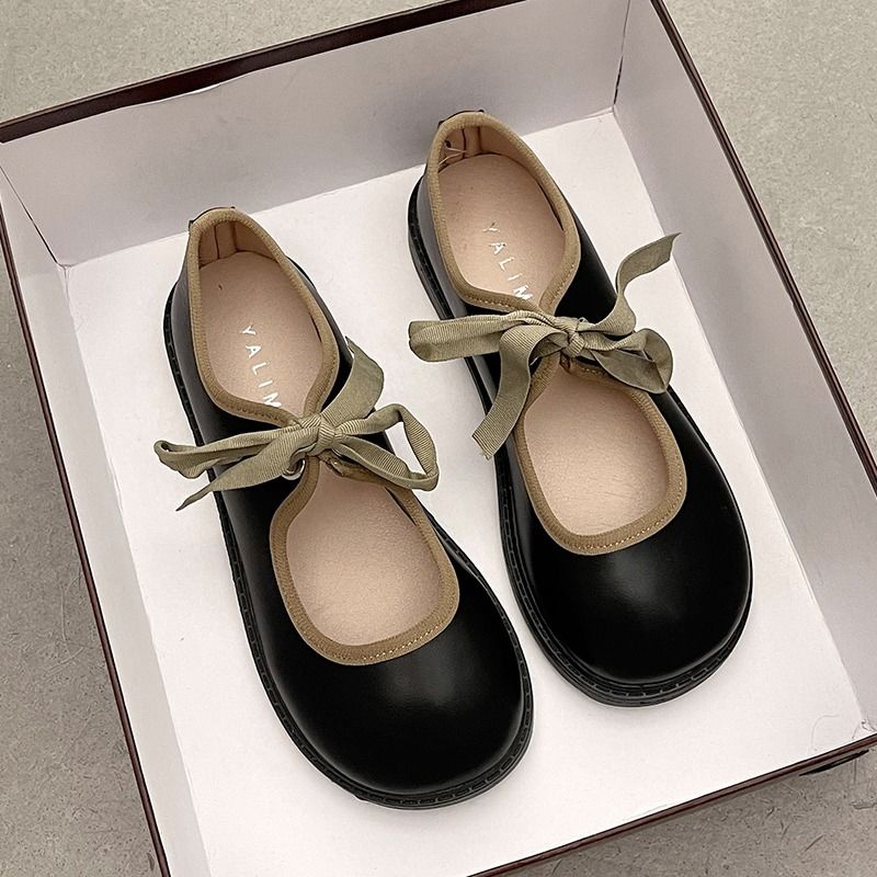 Giày Da Thắt Nơ Xinh Xắn Hợp Thời Trang Cho Nữ size 35-42