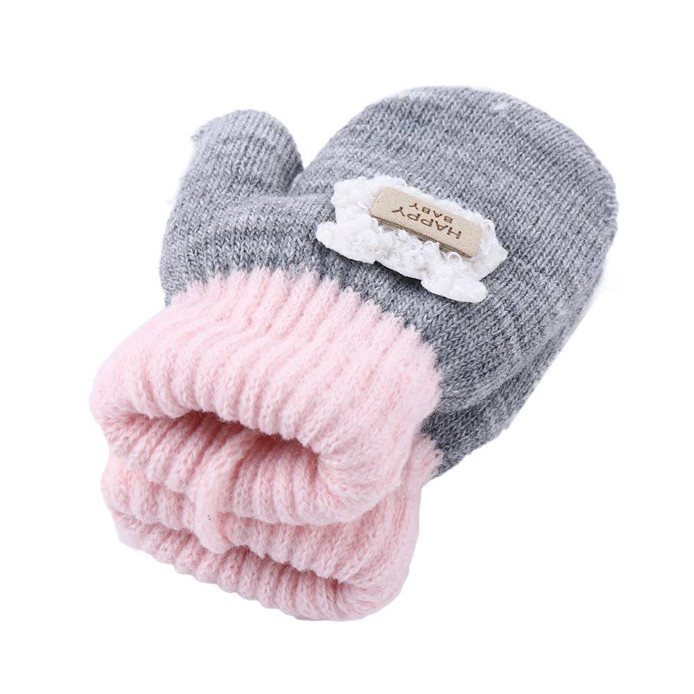 Moco1 Găng Tay Đan Len Họa Tiết Hoạt Hình Thời Trang Thu Đông Cho Bé