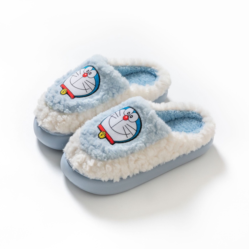 Dép Bông Đi Trong Nhà Mùa Thu Đông Phong Cách doraemon 2023 Dễ Thương Dày Dặn Ấm Áp
