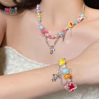Vòng cổ Mặt Hình Kẹo Màu Cầu Vồng Thời Trang Mùa Hè Cho Nữ