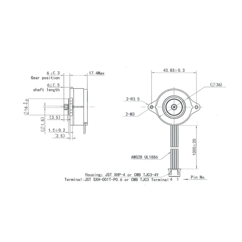 Động Cơ Bước nema14 36 8 Răng cse14hra1l410a-02 Độ Chính Xác Cao