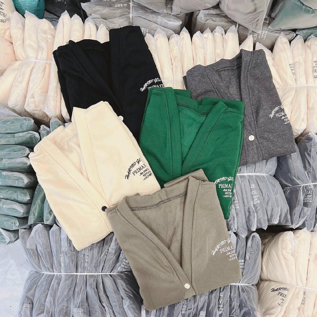 Áo khoác nỉ cardigan in chữ