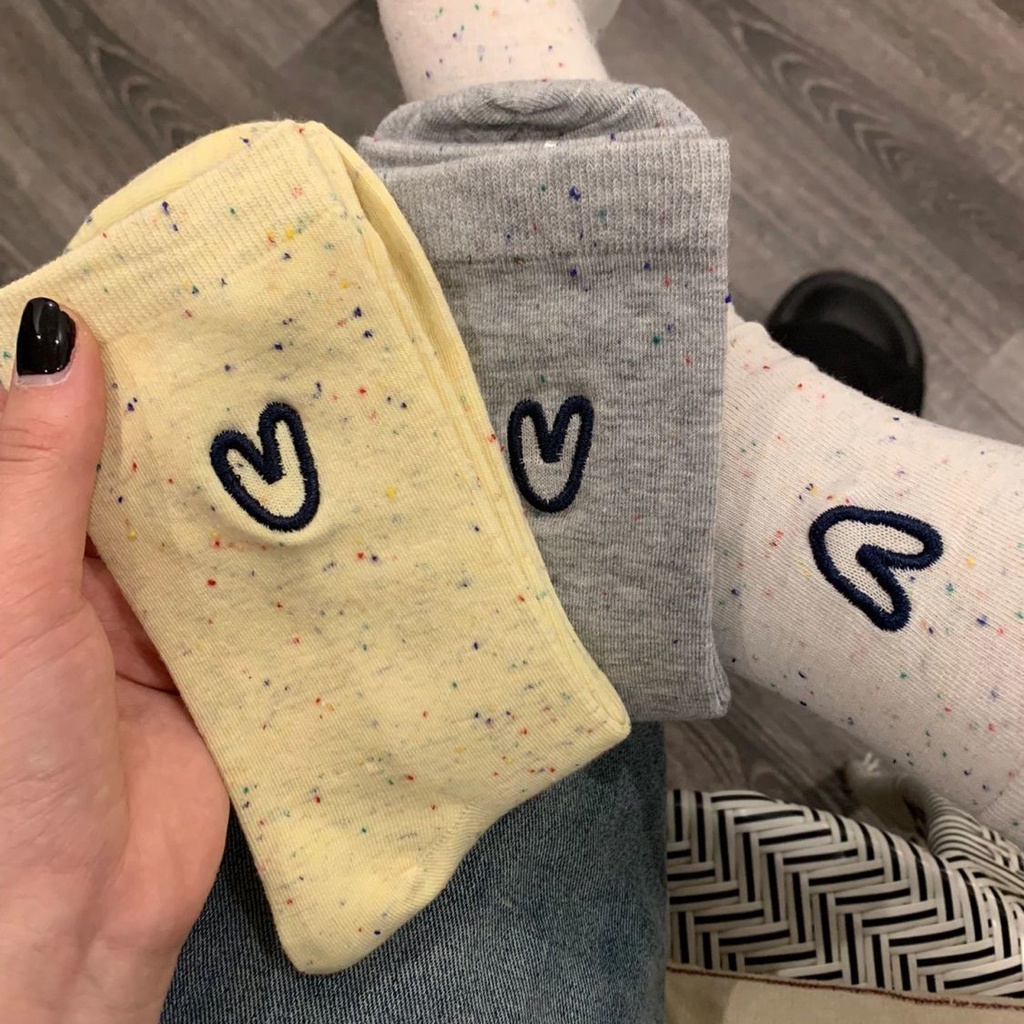 Thời Trang Vớ cotton Họa Tiết Chấm Bi Hình Trái Tim Dành Cho Bé Gái