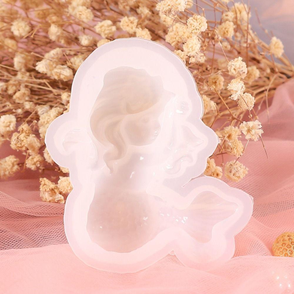 Khuôn silicone Làm Nến Hình Nàng Tiên Cá 3d